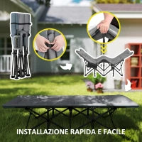 Lettino da Campeggio Pieghevole per Adulti con Cuscino Integrato e Tasca Laterale, Grigio