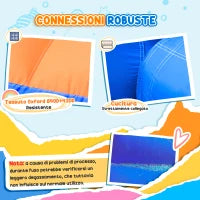 Castello Gonfiabile Gigante e Rimbalzante per Bambini 3-8 Anni con Scivolo, Piscina e Gonfiatore 3.6x1.75x1.8m