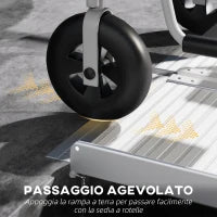 Rampa per Sedia a Rotelle in Lega di Alluminio Antiscivolo Capacità 272kg, 183x72x5cm