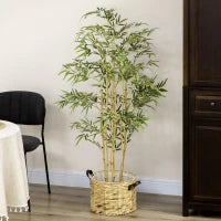 Bambù in Vaso Artificiale Alto 150cm per Interno ed Esterno, Verde