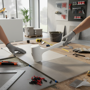 Martello battipiastrelle in gomma antirimbalzo per posa 1000 gr.