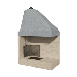 Camino legna prefabbricato refrattario focolare aperto reversibile ds90 ref