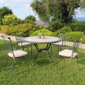 Tavolo Ceramica E Ferro Verniciato Rotondo Prometeo Ø 110 Cm