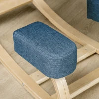 Sedia Ergonomica con Inginocchiatoio in Legno di Betulla e Cuscino, 51x69x58cm, Blu