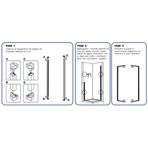 Box doccia angolo soffietto bianco carmen ac altezza cm 185 pvc e maniglia *** misure 100x100 cm, confezione 1