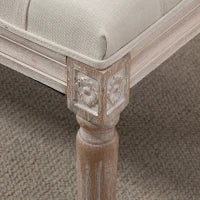 Panca Fondo Letto Imbottita con Rivestimento Effetto Lino e Gambe in Legno, 80x40x41cm, Beige