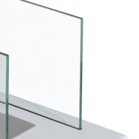 Camino a Bioetanolo da Tavolo 830 W Bruciatori senza Residui Inodore In Acciaio Inox con Vetro 35x18x21 cm Bianco