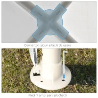 Gazebo da Giardino con Telaio in Acciaio per Esterno e Interno, 2.7x2.7m Bianco