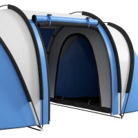 Tenda da Campeggio 2 Posti Impermeabile con 2 Stanze Borsa di Trasporto, 220x450x180 cm, Blu