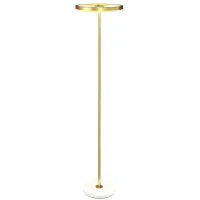 Lampada da Terra Moderna con Luce Dimmerabile con Interruttore a Pedale e 3 Luminosità, Oro