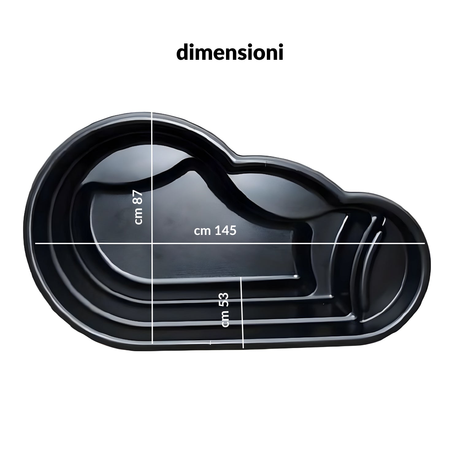 Laghetto da giardino vico nero litri 300 da 145x87xh53