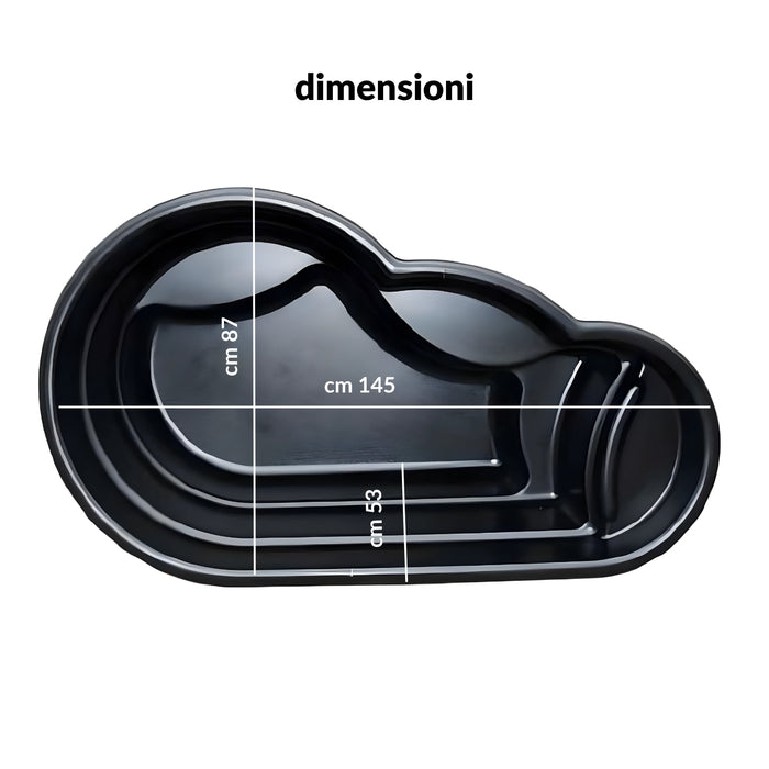 Laghetto da giardino vico nero litri 300 da 145x87xh53