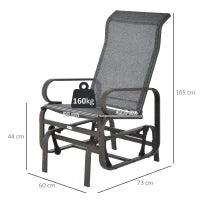 – Sedia a Dondolo da Giardino 75 × 60 × 105cm