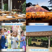 Tendone da Giardino per Feste con Porte a Cerniera e Pannelli Removibili 8x4m, Grigio Scuro