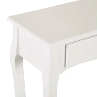 Mobiletto Tavolo Consolle da Ingresso Moderno con 2 Cassetti Casa Legno 100 × 33 × 75cm Bianco