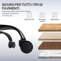 Sedia da Ufficio Ergonomica e Traspirante con Supporto Lombare Dinamico e Poggiapiedi, 73x75x120-128 cm, Nero