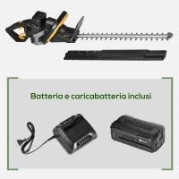 DURHAND Tagliasiepi Elettrico a Batteria con Impugnatura Ergonomica Regolabile 180° e Lama da 52cm