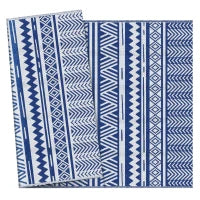 Tappeto per Esterno 182x274 cm Pieghevole e Reversibile, in Polipropilene Blu e Bianco