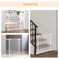 Cancellino per Cani Estensibile a Pressione con Chiusura Automatica per Spazi da 75-103cm, Bianco