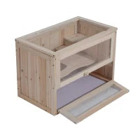 Pawhut Gabbia per Criceti e Piccoli Roditori in Legno di Abete 60x35x42cm