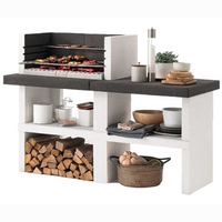 Barbecue in cemento orlando con griglia regolabile e piano d'appoggio