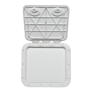 Sportello bianco in ass resistente calpestabile mm 463x517 per barca gommone ral 9003