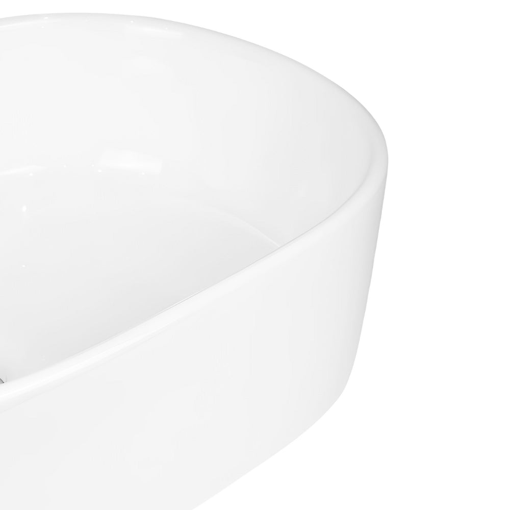 Lavabo da appoggio ceramica bianco ovale arredo bagno lavandino 56x35x14 cm *** finitura- lucido, confezione 1