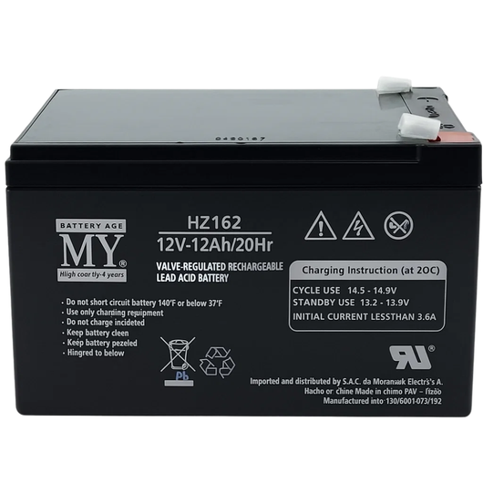 Batteria piombo 12v 12ah matsuyama hz162 sigillata per allarmi e sistemi solari