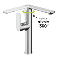 Miscelatore monocomando lavello cucina orientabile tunisi installazione rapida *** finitura- cromo lucido, confezione 1