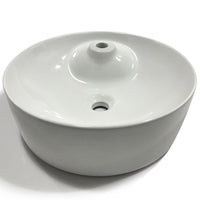 Lavabo da appoggio ceramica bianco tondo lavandino arredo bagno 43x43x12 cm