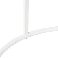 Set 2 Tavolini da Salotto e Giardino Salvaspazio Sovrapponibili, Tavolini da Caffè in Ferro, Bianco