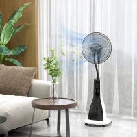 Ventilatore Nebulizzatore con Serbatoio 3L, 3 Modalità e 3 Velocità, 44.5x38.5x120 cm, Bianco e Nero