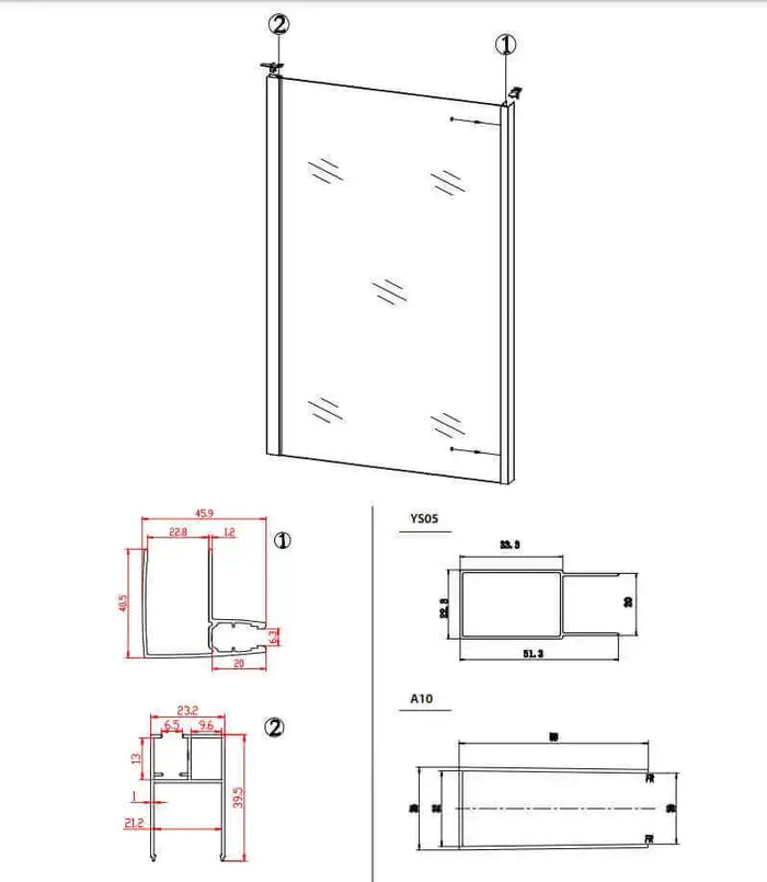 Box Doccia Saloon Apertura Interna Esterna e Lato Fisso H190 6mm - 80x160