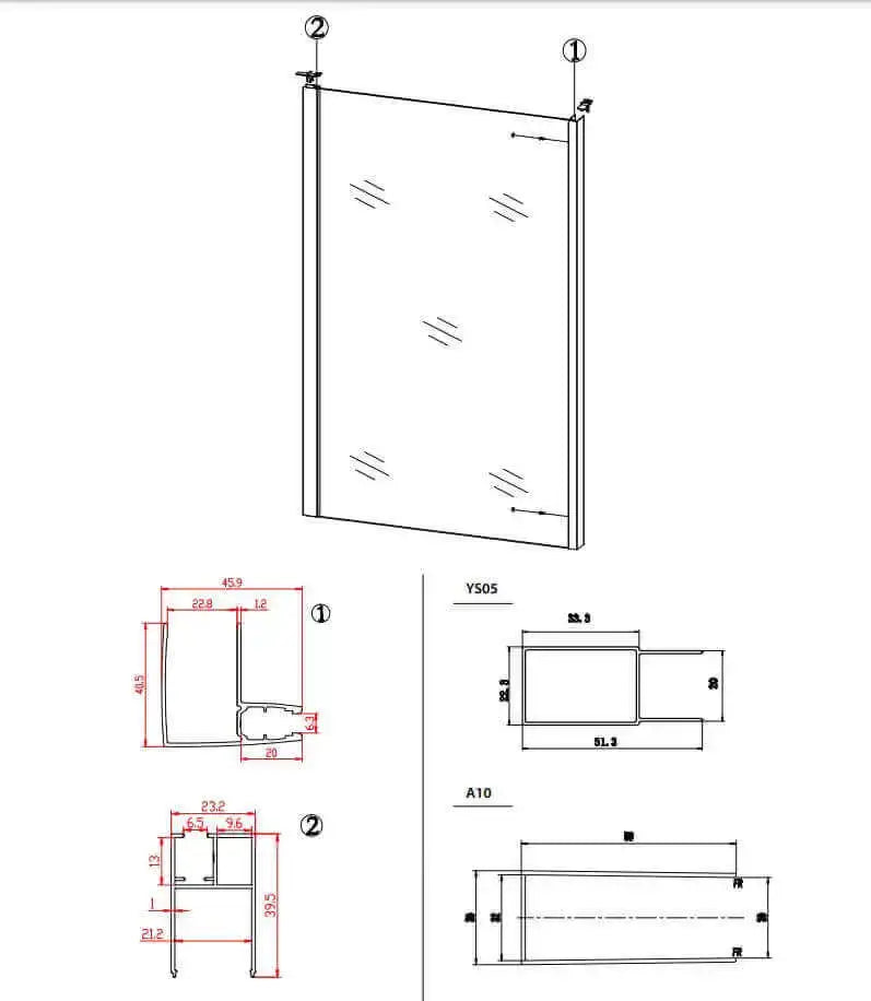 Box Doccia Saloon Apertura Interna Esterna e Lato Fisso H190 6mm - 90x140