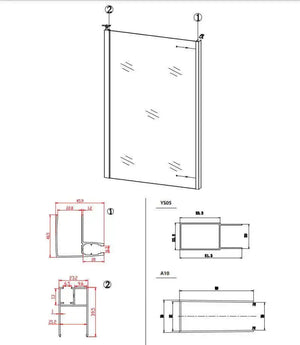 Box Doccia Saloon Apertura Interna Esterna e Lato Fisso H190 6mm - 80x100