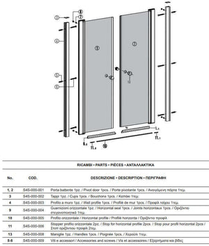 Box Doccia Saloon Apertura Interna Esterna e Lato Fisso H190 6mm - 70x70