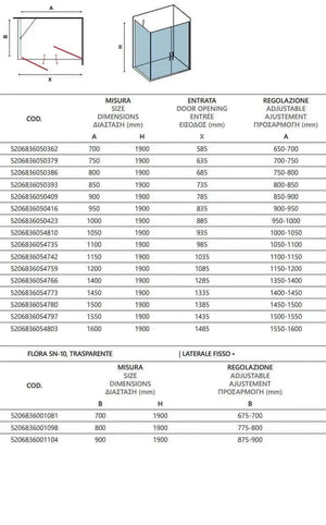 Box Doccia Saloon Apertura Interna Esterna e Lato Fisso H190 6mm - 80x115