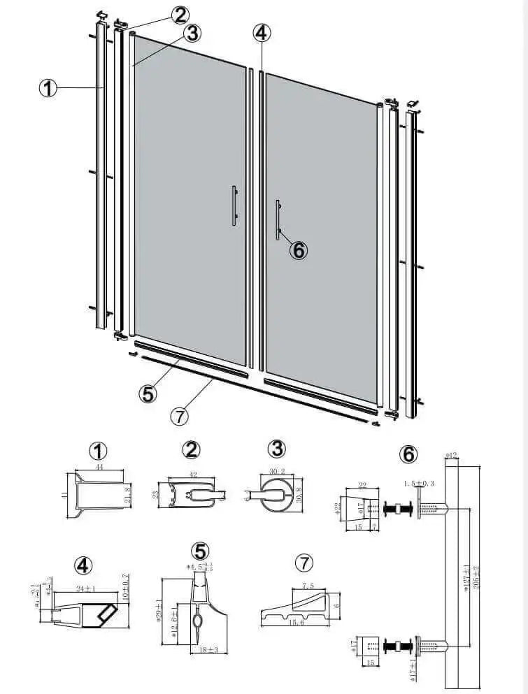 Box Doccia Saloon Apertura Interna Esterna e Lato Fisso H190 6mm - 90x140