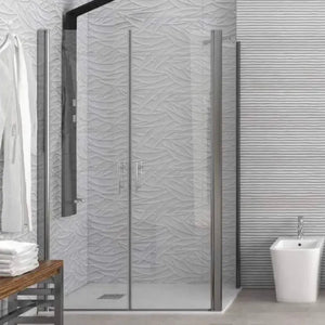 Box Doccia Saloon Apertura Interna Esterna e Lato Fisso H190 6mm - 90x75 - Ingresso lato corto