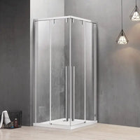 Box Doccia Soft-Close H200 Doppia Scorrevole 8mm Trasparente Anticalcare - 79,5x89,5