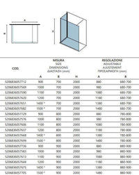 Box Doccia Walk in Profili Cromati H200cm 8mm Anticalcare - 80x150