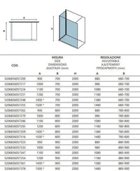 Box Doccia Walk in Profili Oro H200cm 8mm Anticalcare - 70x110