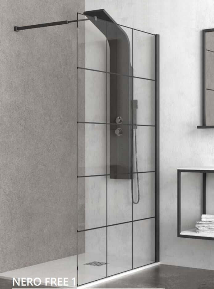 Parete Walkin H200cm Trasparente 6mm Stile Industrial - 69 cm