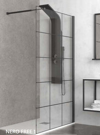 Parete Walkin H200cm Trasparente 6mm Stile Industrial - 119 cm