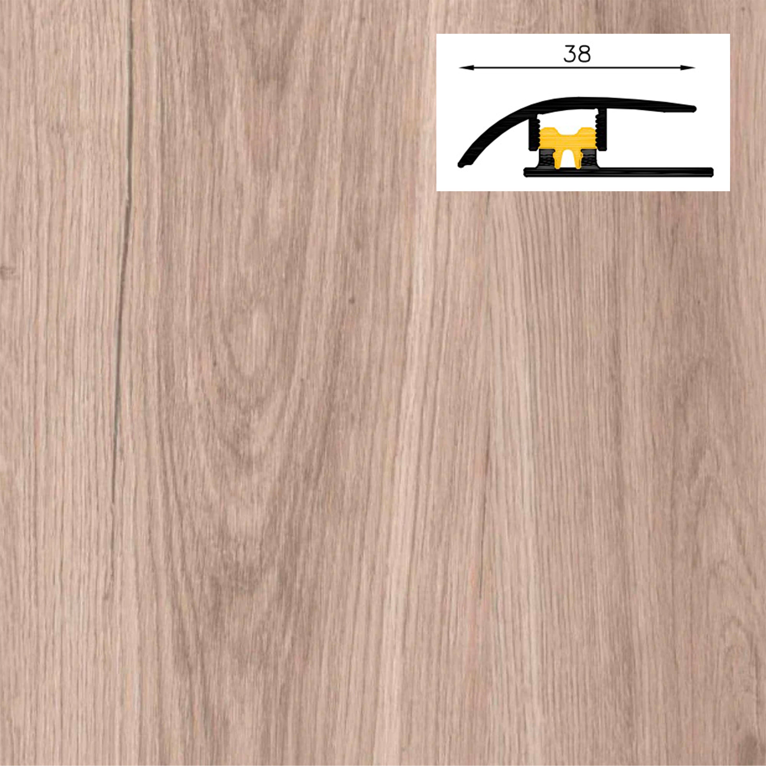 Barra da 90cm di PROFILO GIUNTO in Alluminio Gamma Laminati - Piatto o a discesa (base+coperchio) - KARAYEL - DISCESA