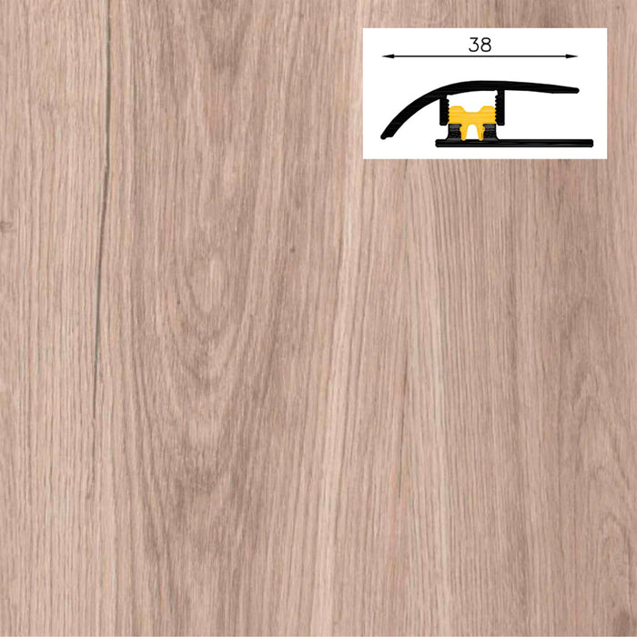Barra da 90cm di PROFILO GIUNTO in Alluminio Gamma Laminati - Piatto o a discesa (base+coperchio) - KARAYEL - DISCESA