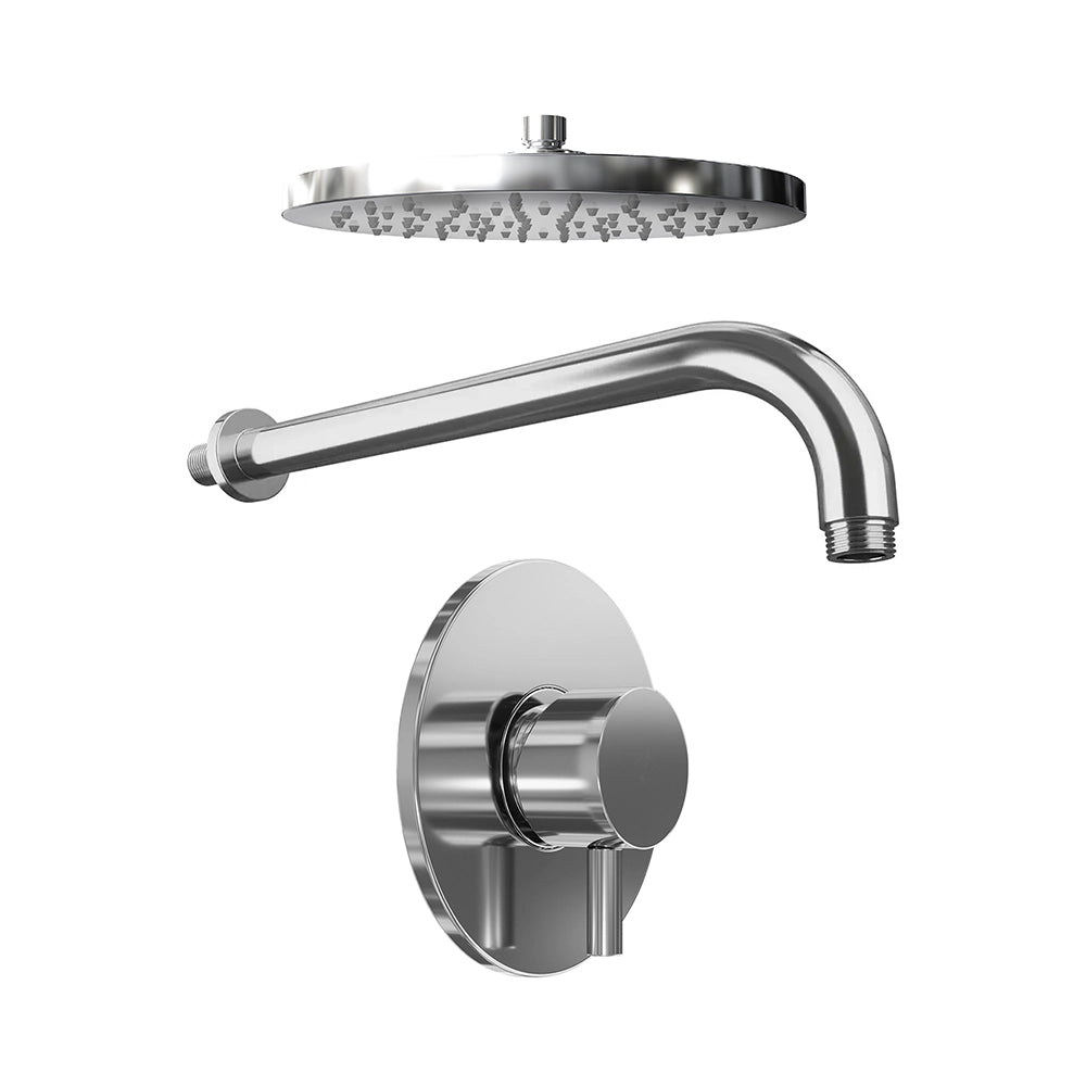 Set doccia cromato - Miscelatore incasso Katharine con braccio e soffione slim 20 cm