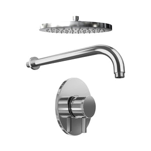 Set doccia cromato - Miscelatore incasso Katharine con braccio e soffione slim 20 cm