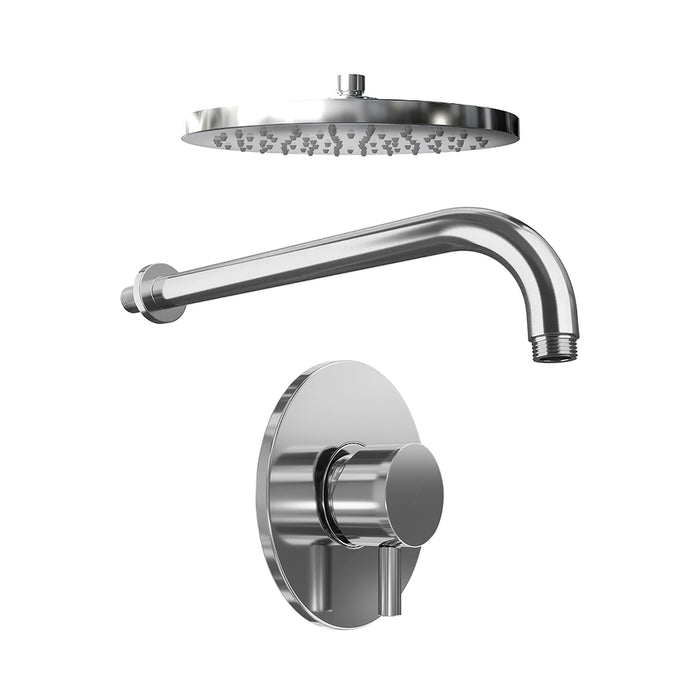 Set doccia cromato - Miscelatore incasso Katharine con braccio e soffione slim 20 cm