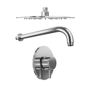 Set doccia cromato - Miscelatore incasso Katharine con braccio e soffione slim 20 cm